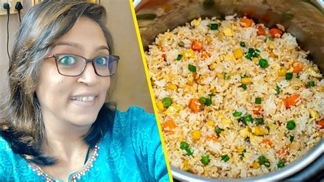 Easy Pressure Cooker Fried Rice Recipe | How to Cook Fried Rice in Pressure Cooker - YouTube
