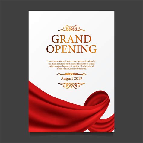 Grand opening ceremony red silk ribbon poster banner 1750804 Vector Art at Vecteezy