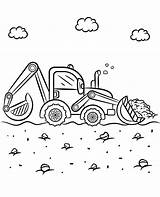 Print coloring Page Of backhoe loader sketch template