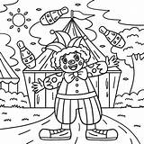 Circus Clown Juggling Pins Coloring Page For Kids 35887972 Vector Art  sketch template