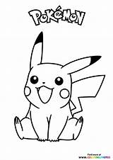 Pikachu Looking Cute  Pokemon Coloring Pages For Kids sketch template