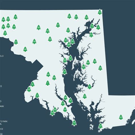 Maryland State Parks Map Printable 16x20 Maryland - Etsy