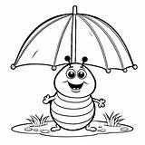 Chubby caterpillar With Umbrella coloring Page Lulu Pages sketch template