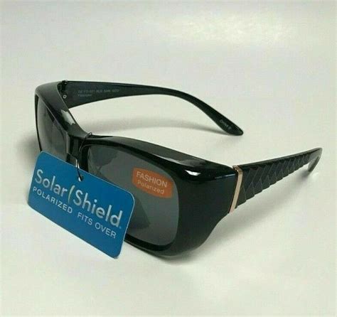 Foster Grant Solar Shield Polarized Fit Over Sunglasses, 100% UV, Black ...