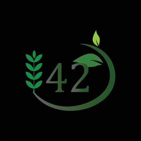 Leaf and 42 latter Logo Design 28559821 Vector Art at Vecteezy