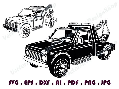 Tow Truck 1 SVG, Tow Truck Svg, Tow Truck Clipart, Tow Truck Files for Cricut, Tow Truck Cut ...