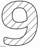 Number 9 Printable coloring Page sketch template