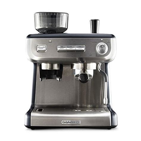 Calphalon Espresso Machine with Coffee Grinder, Tamper, Milk Frothing Pitcher, and Steam Wand ...