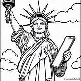 Giant Statue Of Liberty coloring Page Download Or Print For Free sketch template