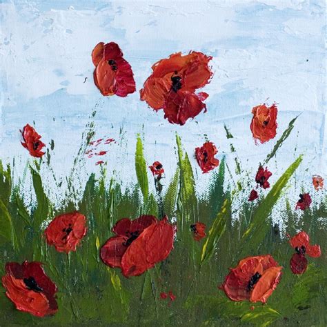 How To Paint Poppy Flowers with Acrylic Paint and a Palette Knife ...