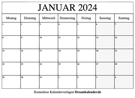 Kalender Januar 2024