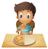 Emoticon eating pizza — Stock Vector © yayayoyo #13808226