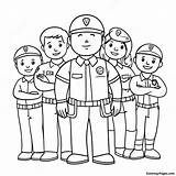 Community Helpers Coloring Page  Pagescom sketch template