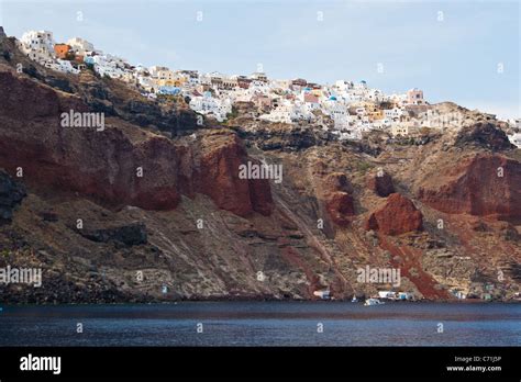 volcanic Caldera in centre of Santorini Greece Stock Photo - Alamy