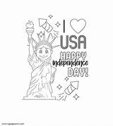 Lady Liberty I LOVE USA Coloring Page  Free Printable Coloring Pages sketch template