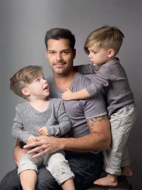 Ricky Martin Poses With Twin Sons For Father's Day!