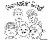 Parents Day CoComelon Family Coloring page Printable sketch template