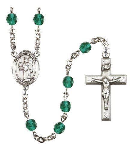 St Uriel the Archangel Rosary - Zircon Beads - Catholic Saint Medals