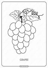 Free Printable Grapes Pdf Coloring Page sketch template