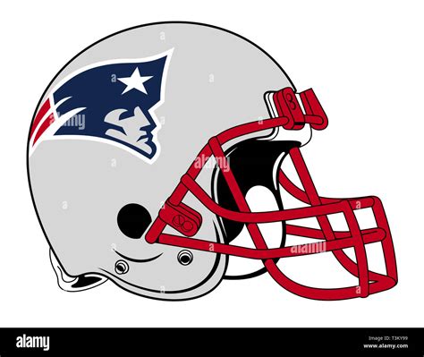 new england patriots nfl super bow helmet illustration Stock Photo - Alamy