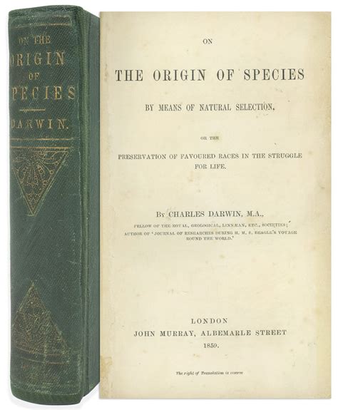 Charles Darwin Origin Of Species Book Cover