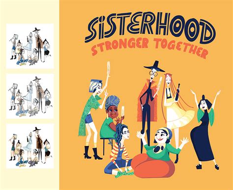 Sisterhood. Female character design, line up. :: Behance