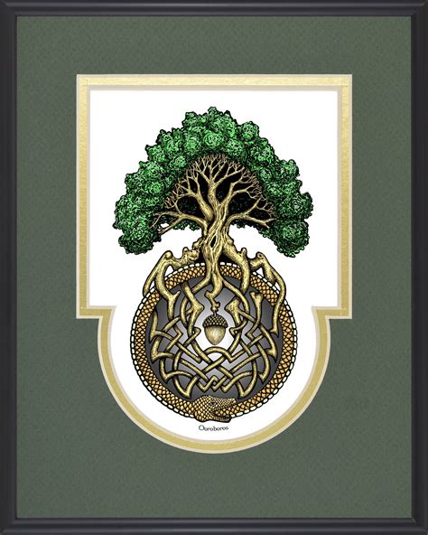 Ouroboros Tree- Framed Digital Art Print - 8 x 10