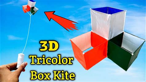 How to make 3d box kite,tricolour 3d box kite,three box kite|Flying box kite,tiranga kite. - YouTube