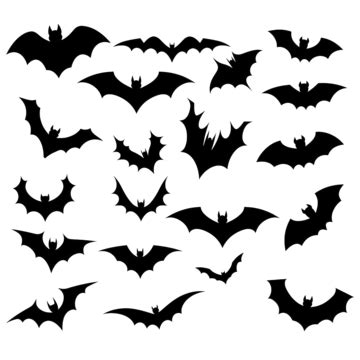 Set Of Bats Silhouette For Halloween, Halloween Concept, Vector Illustration In Flat Style ...