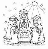 Wise Men Worship Jesus Coloring Page Pages sketch template