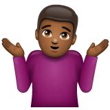 Man Shrugging: Medium-Dark Skin Tone Emoji 🤷🏾‍♂️