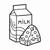 Coloring Book Milk Box And Cheese Stock Vector  Illustration Of sketch template