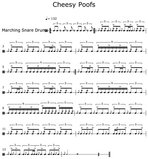 Cheesy Poofs - Sheet music for Marching Bass Drums