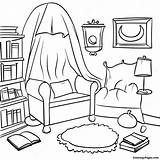 Cozy Reading Nook Coloring Page  Coloring Pagescom sketch template