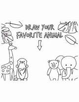 Draw Your favorite Animal coloring Printable  Embrella sketch template