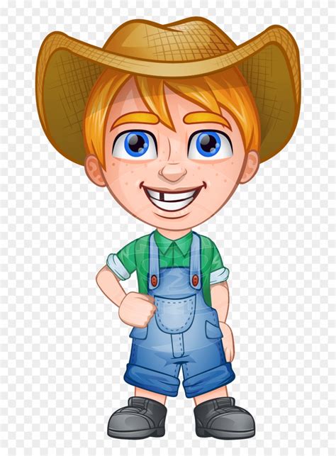 Farm Boy Cartoon Character , Png Download - Child Farmer Cartoon Clipart (#141433) - PikPng