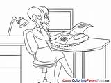 Coloring Secretary Edupics Sketch Page sketch template