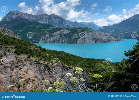 Lake of Serre Poncon stock photo. Image of nature, poncon - 122129956