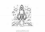 Rocket Ship Coloring Page  Free Printable Spaceship Sheet sketch template