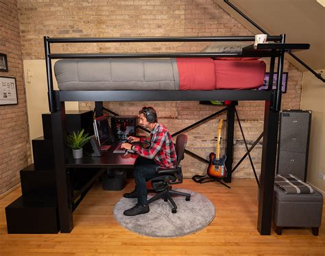 Double Loft Bed With Desk Foter Custom Bunk Beds Mode - vrogue.co