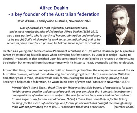 Alfred Deakin - a key founder of the Australian federation - FamilyVoice Australia - Library ...