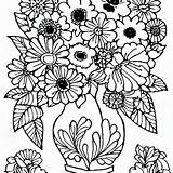 Coloring Page Style Floral black and White sketch template