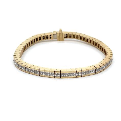 Princess Cut Diamond Bracelet 7ct 14k Yellow Gold Tennis Bracelet | eBay