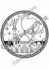 Masjid Islamic Coloring Page For Kids Mosque Moschee Islamische  sketch template