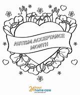 Autism Acceptance Coloring Pages  24 Hour Home Care sketch template