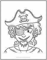 Pirate Face Coloring Page Pages sketch template