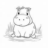 Hippo Coloring Pages – Coloring Corner sketch template