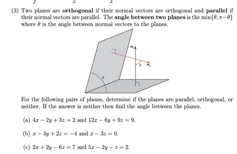 Solved (3) Two planes are orthogonal if their normal vectors | Chegg.com