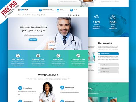 Medical Hospital Website PSD Template | PSDFreebies.com