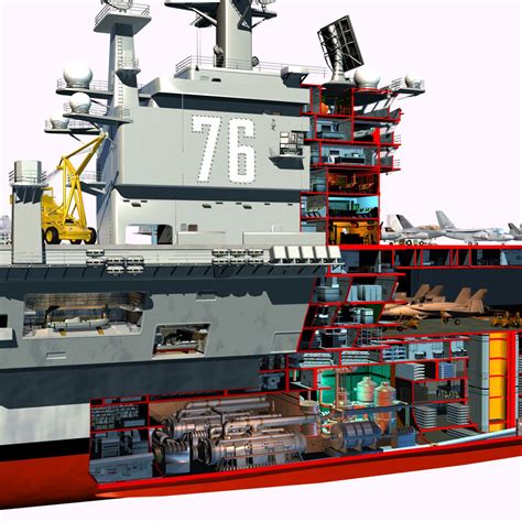 Uss Reagan Cutaway Aircraft Carrier 3D Obj - 3D Model | Aircraft carrier, Warship model, Battleship